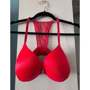 Victoria's Secret Red Push Up Bra Racerback Front Closure